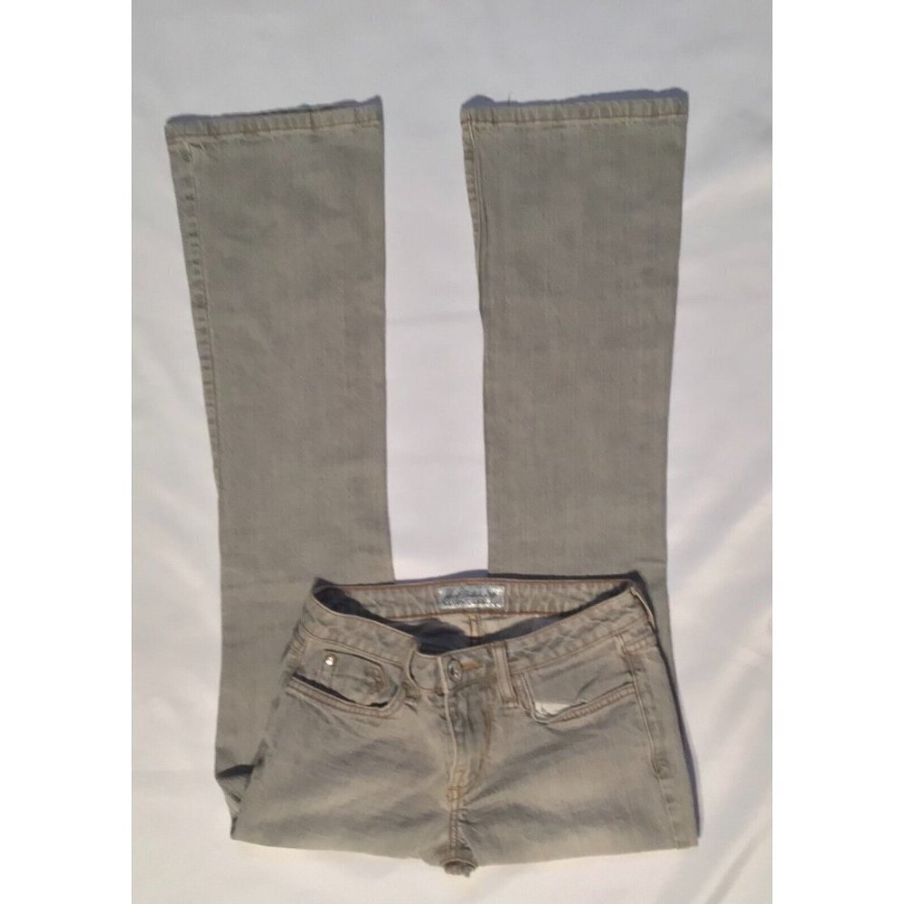 Phat Fashions Sliver Label Logo Womens Simple Boot Cut Light Wash Jeans Size 3